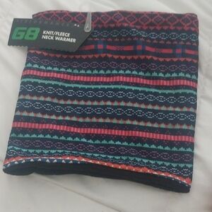 Multicolor Knit/Fleece Neck Warmer